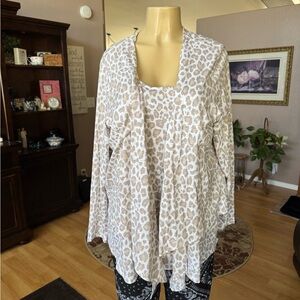 Belle Kim Gravel sleeveless blouse & overtop 2 pieces-size XL